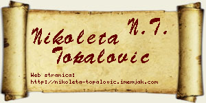 Nikoleta Topalović vizit kartica